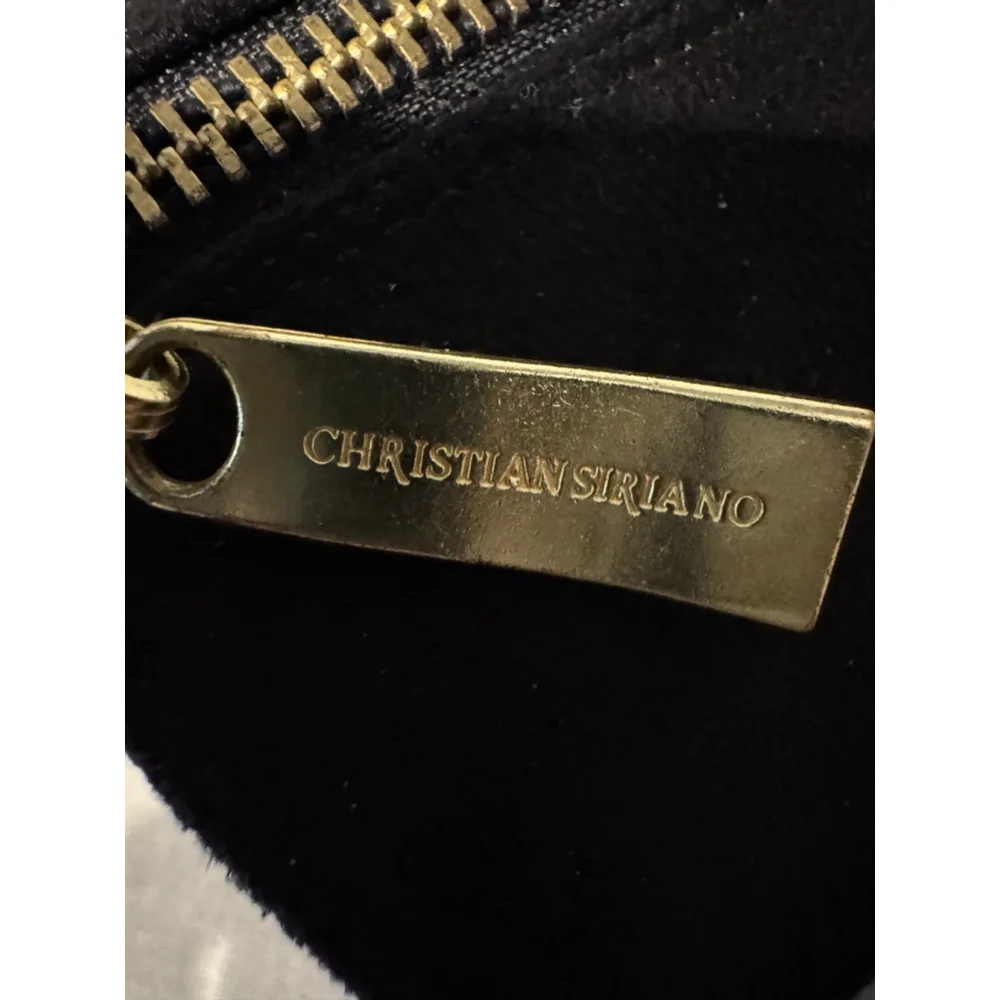Women's Christian Siriano Black Wedge Platform Ankle Boots Size 10 Gold Zipper